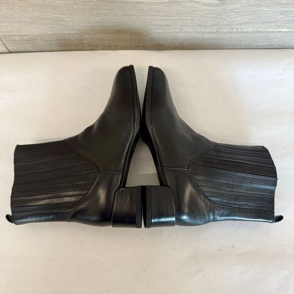 Stuart Weitzman Black Leather Flared Fashion Ankle Boots Elastic Shaft Women 6.5 - Picture 6 of 16